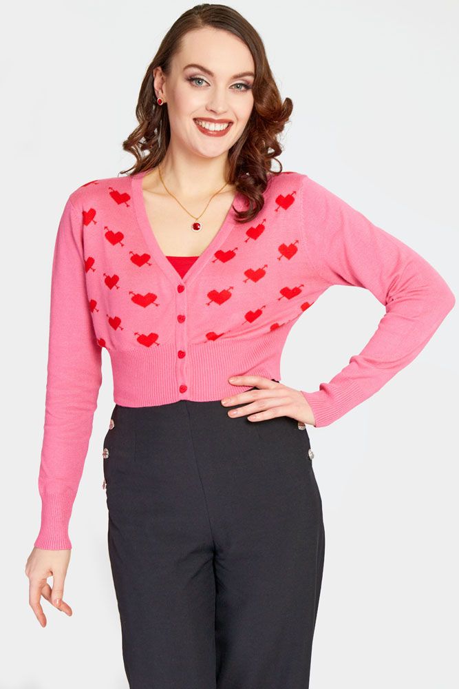 Cupid Heart Cropped Cardigan