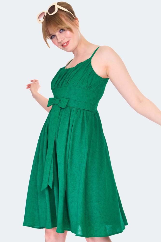Green A-line Flare Dress