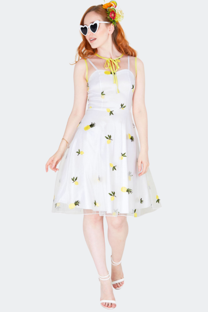 PINEAPPLE Embroidered FLARE DRESS