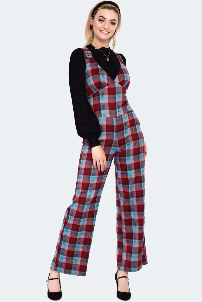 CHECKED BUCKLE JUMPSUIT 