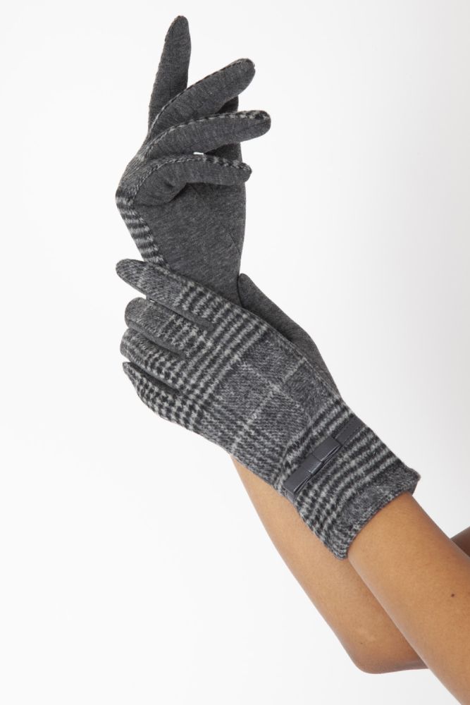 Clara Grey 40s Plaid Gloves