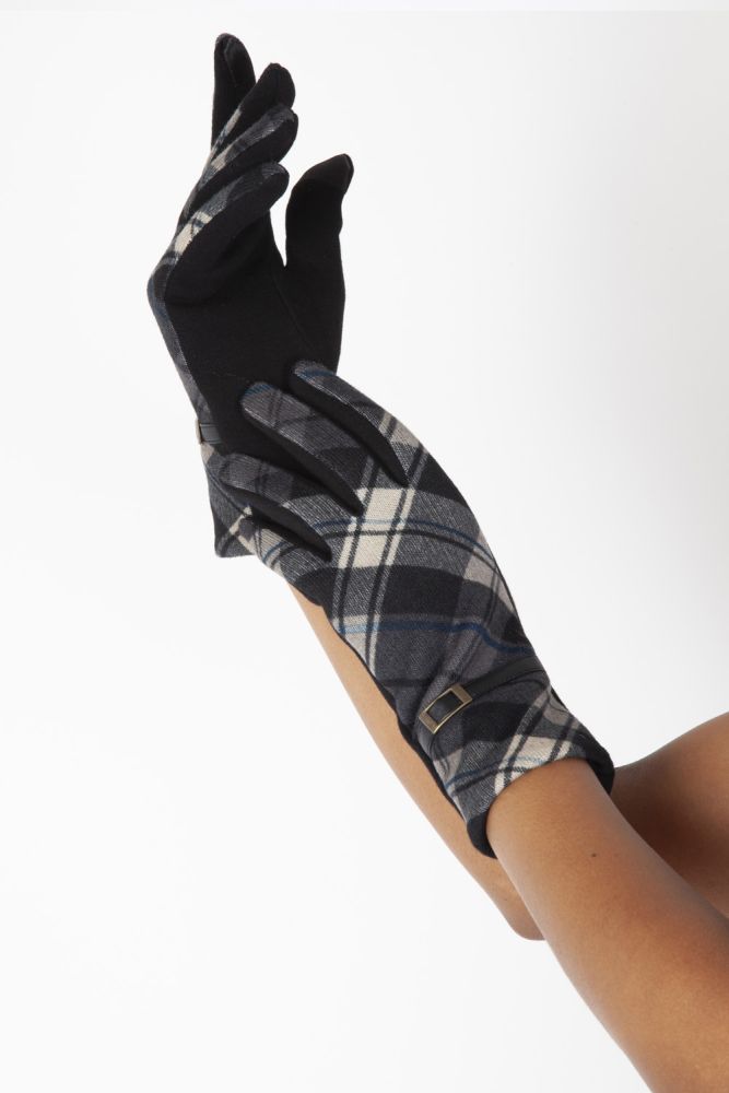 Mabel Black 40s Belted Gloves