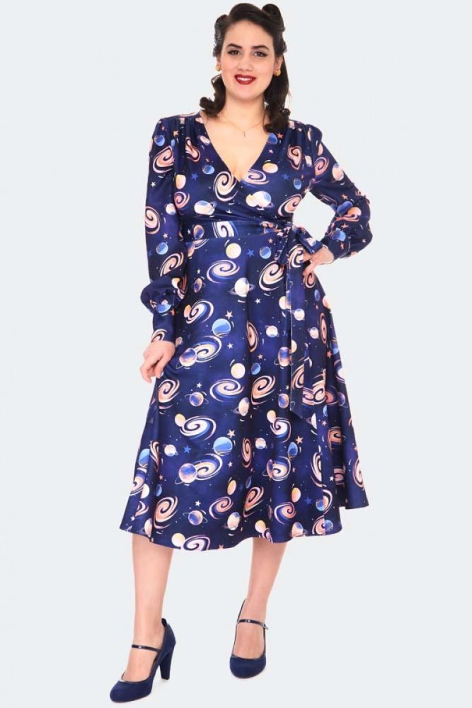 SPACE LONG SLEEVES FLARE DRESS