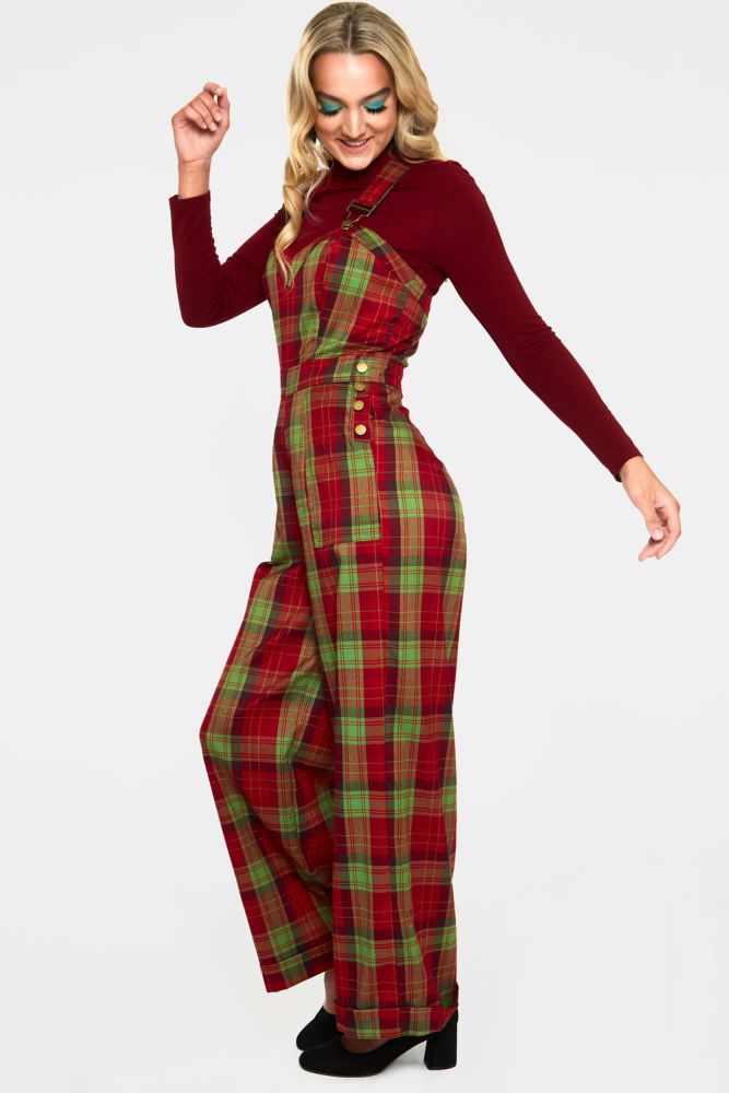 CHECKED BUCKLE STRAPS JUMPSUIT