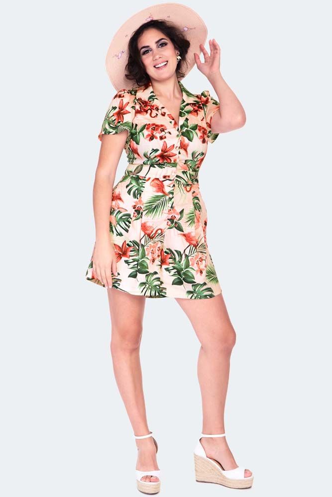 TROPICAL BUTTON UP PLAYSUIT 