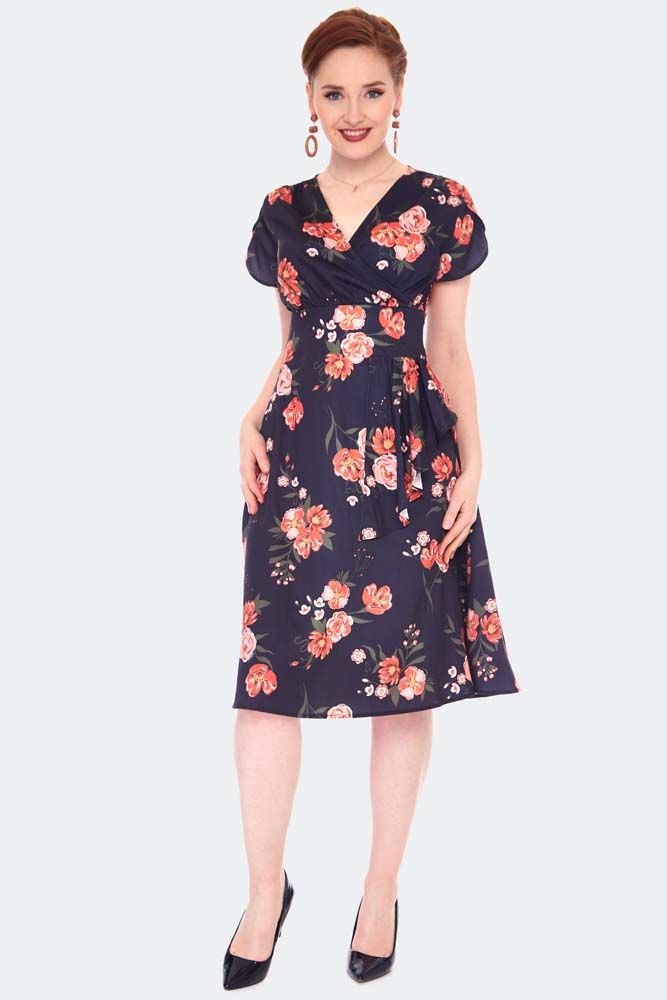 Floral RUFFLE FLARE DRESS 