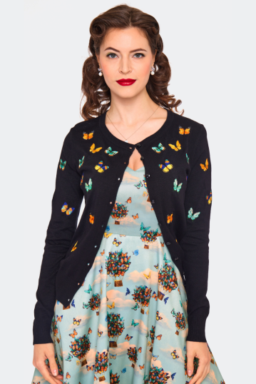 Fluttering Butterfly Embroidered Cardigan