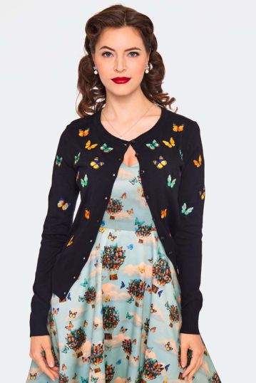 Fluttering Butterfly Embroidered Cardigan