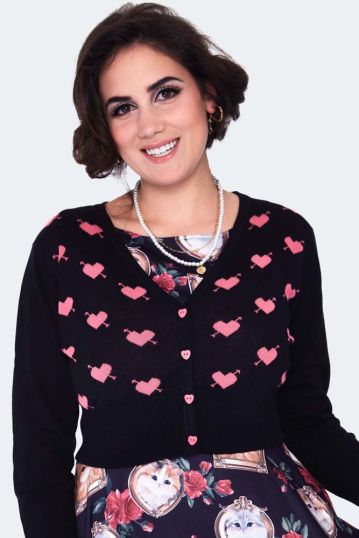 Cupid heart knitted cardigan