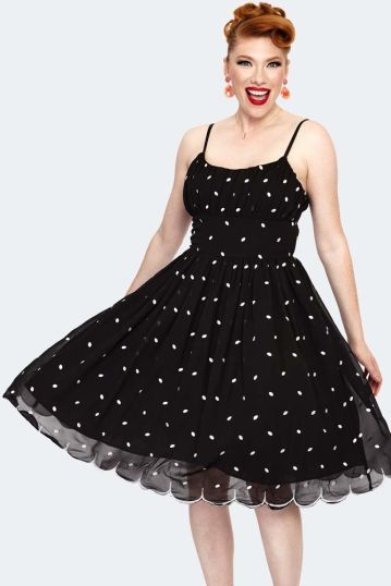 Curve Dotty Polka Dot Flared Dress