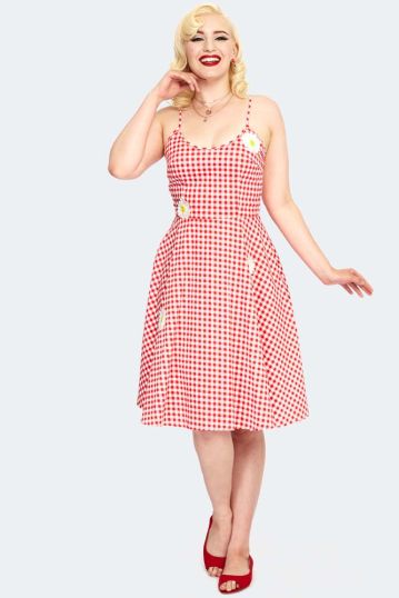 Dolly Gingham Flared Dress
