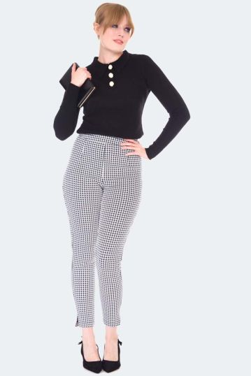 Houndstooth Cigarette Trousers