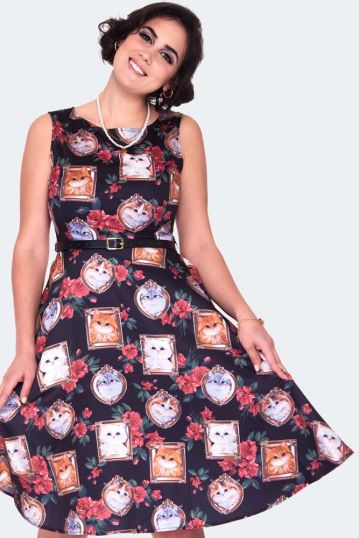Framed kitties sleeveless flare dress