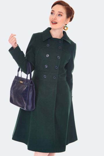 Double Breasted Green Pea Coat