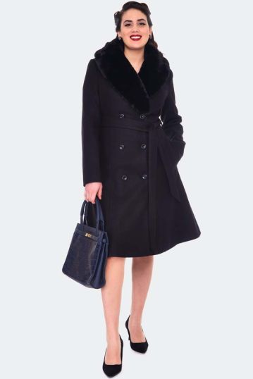 Double Breasted Black Dress Coat
