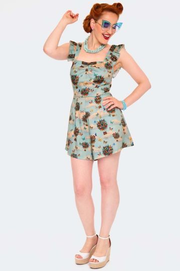 Butterfly Air Balloon Print Playsuit