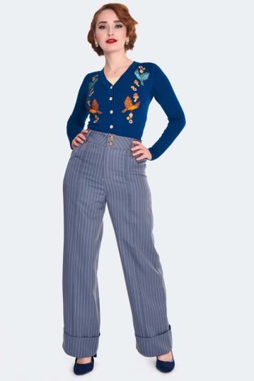 Retro Style Turn Up Trousers