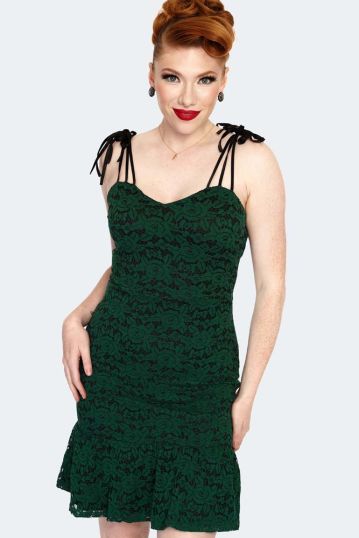 Victoria Green Lace Wiggle Dress