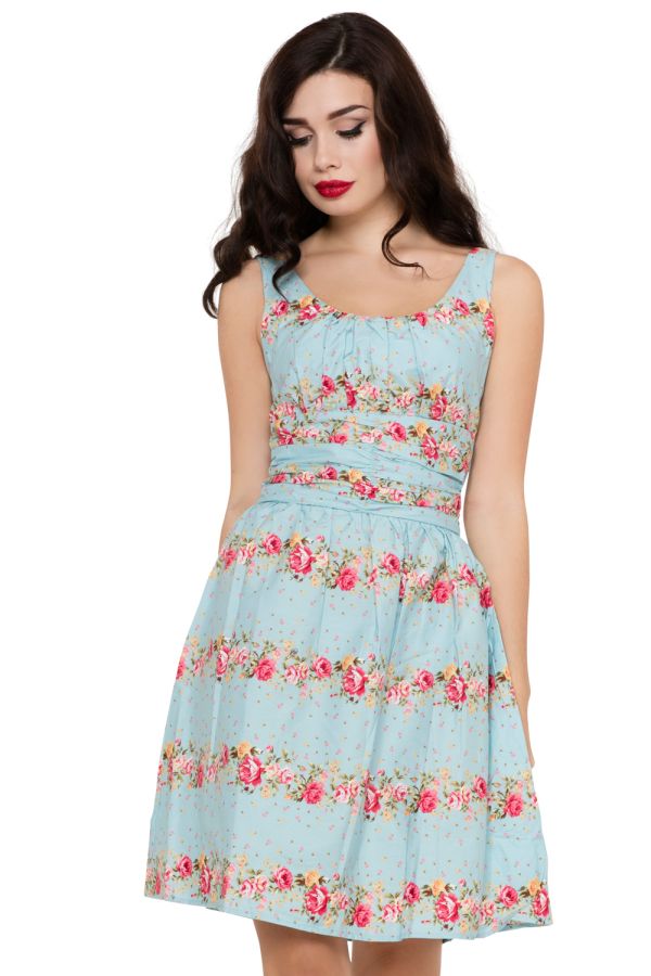 Angie Floral Cotton Flare Dress