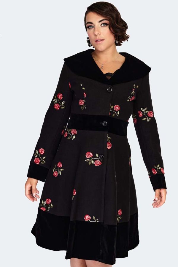 Floral Flocked Coat | Vintage Inspired Fashion & Accessories | 40s and ...
