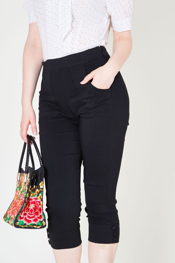 Holly Black Capri Pants, Vintage Inspired Fashion & Accessories, 40s and  50s Clothing and Rockabilly Collection