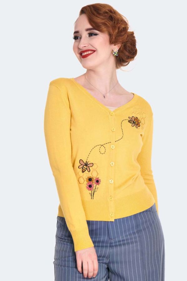 Honey Bee embroidered cardigan