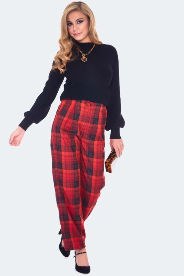 Red Plaid Trousers