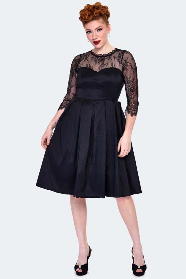 Lace Sleeve Flare Dress | Vintage Inspired Fashion & Accessories | 40s ...