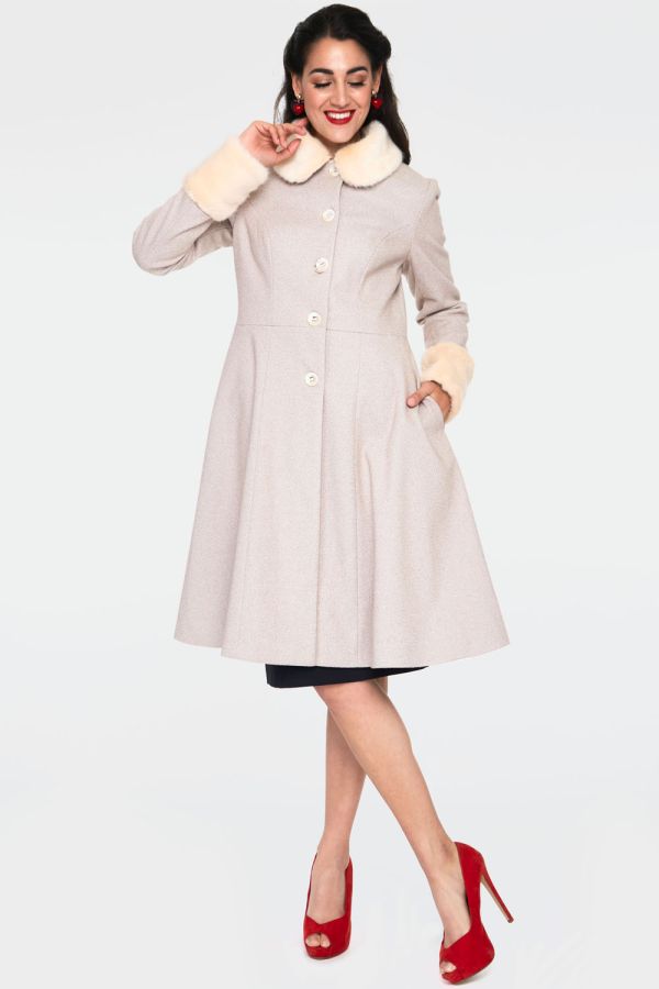 Louisa May Sand Long Dress Coat