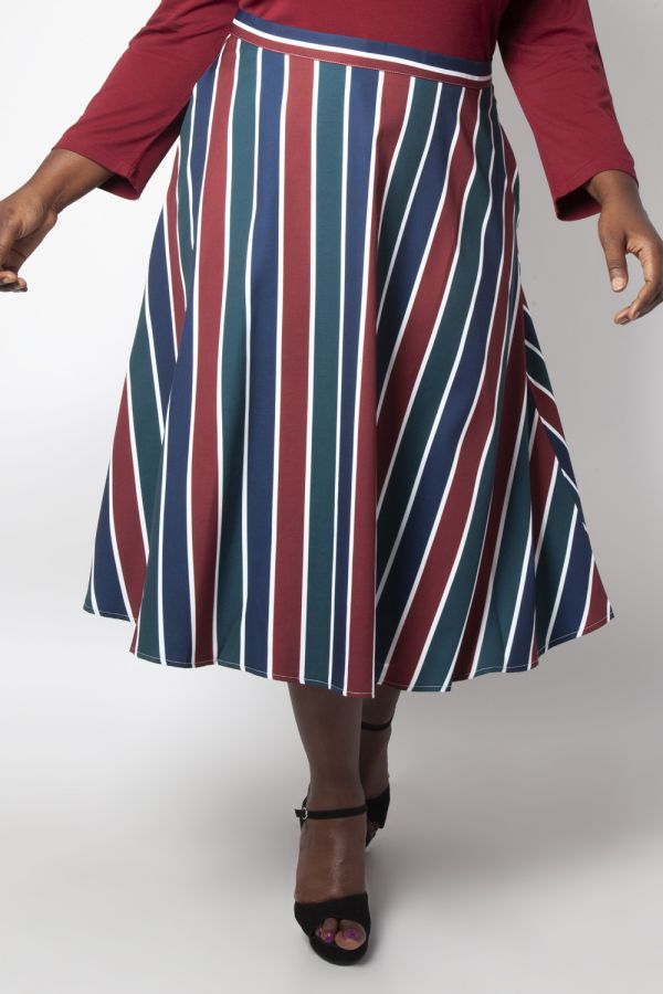 Curve Madelyn Striped Full Circle Skirt
