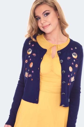 Space Chic Embroidered Cardigan