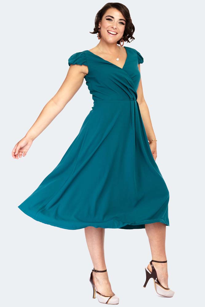 Alexa Blue Flare Dress