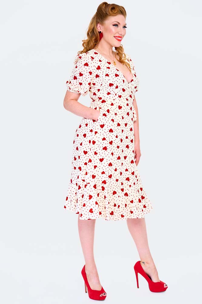 Heart Polka Dot Wrap Dress