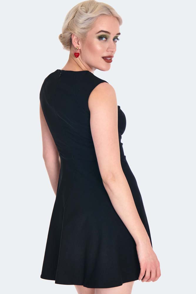 Sleeveless Black Mini Flare Dress