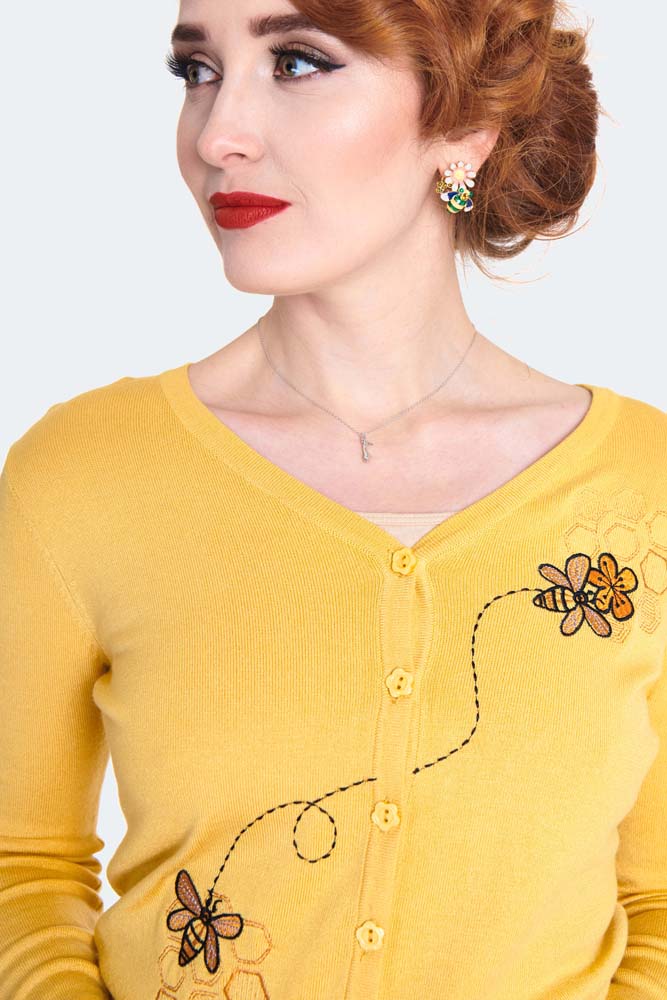 Honey Bee embroidered cardigan
