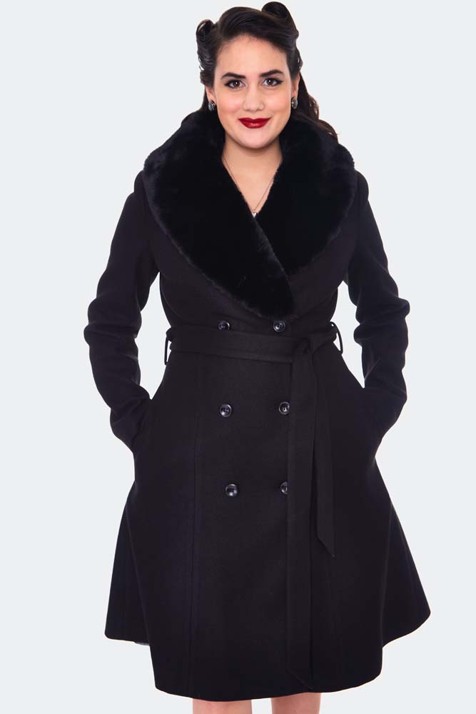 Double Breasted Black Dress Coat