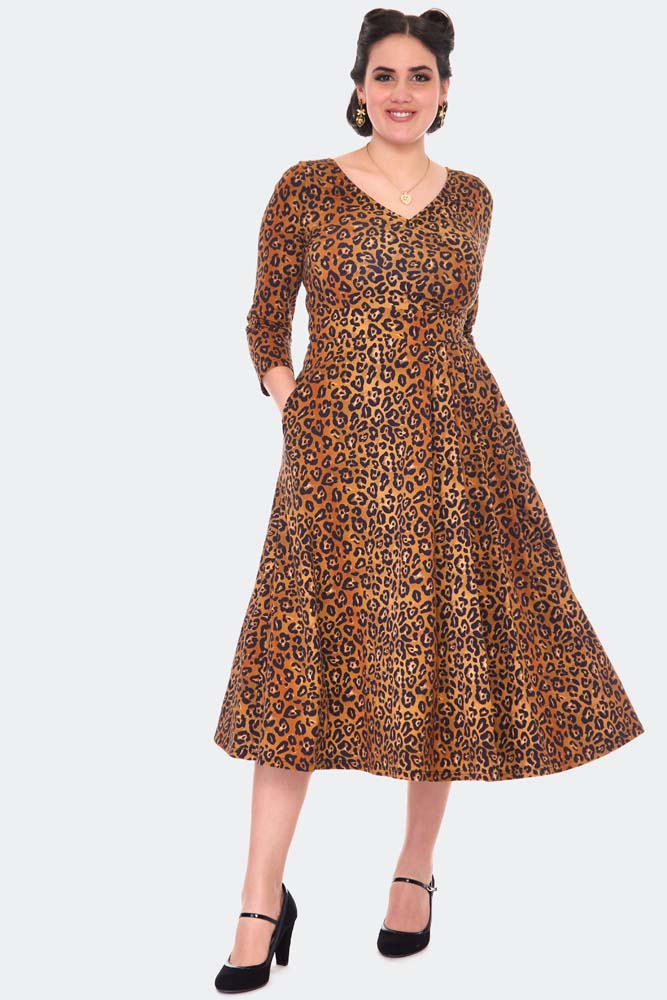 Leopard Print Flare Curve Dress