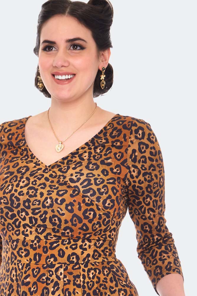Leopard Print Flare Curve Dress