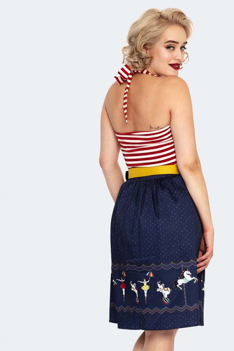 Patricia Print Skirt With A Circus-themed Border