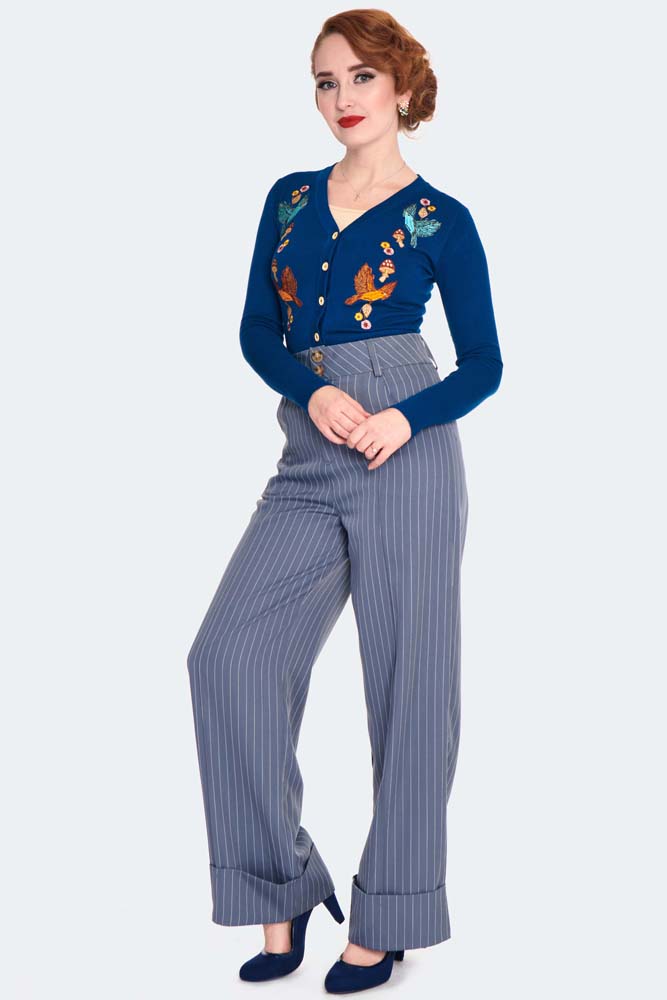 Retro Style Turn Up Trousers