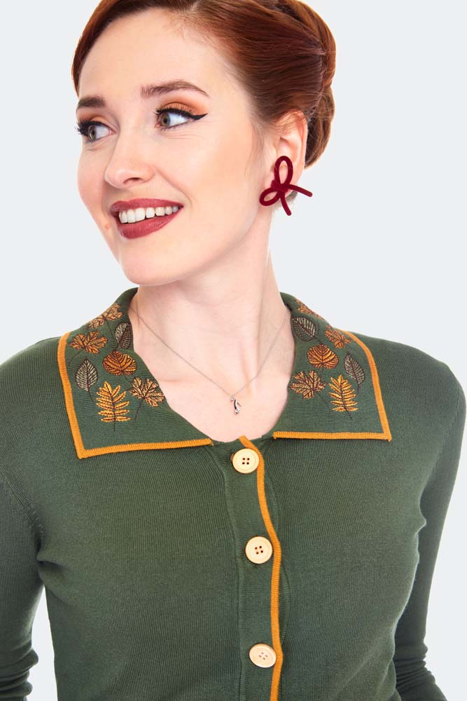 Autumn Leaves Embroidered Cardigan