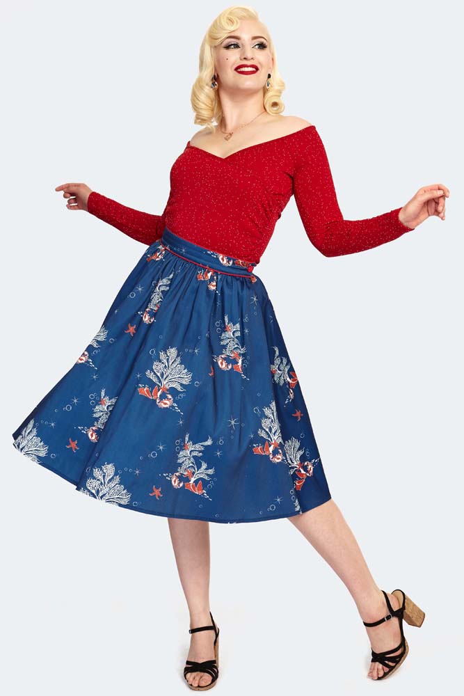 Starlynn Snowflake Off The Shoulder Red Top