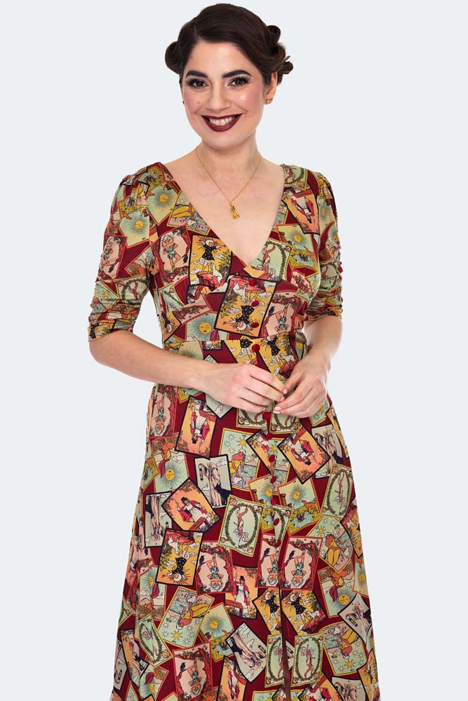 Tarot Print Midi Dress