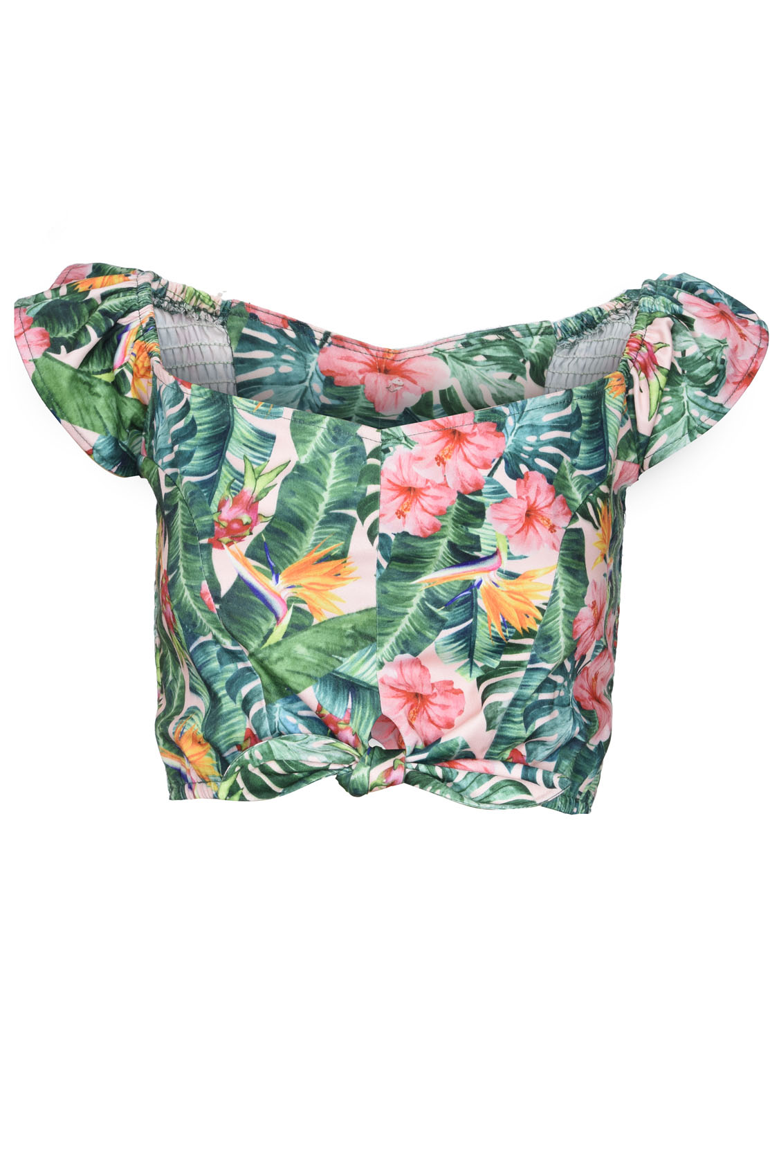 Valentina Floral Tropical Print Cropped Top