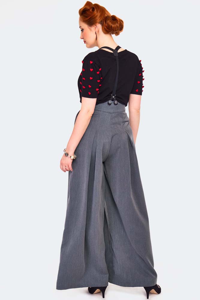 Khloe Grey 40s Style Trousers